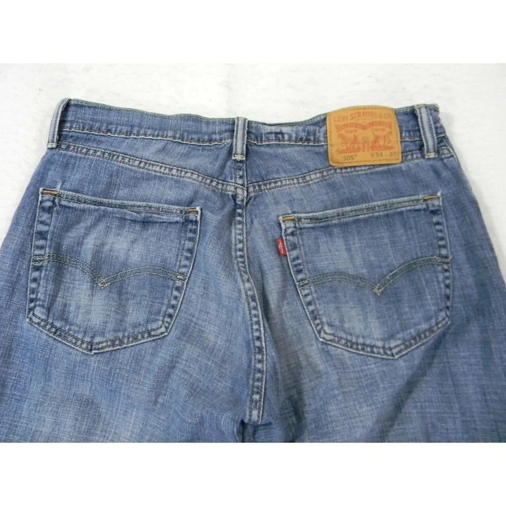 Levi's‎ 505 jeans Men's 34 x 30 Regular Fit Straight blue stretch denim pants
